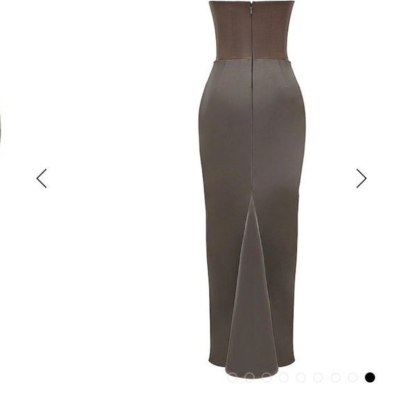 Sexy chic maxi strapless dress in 4 colors ivory,black,smoke and ruby - Picture 14 of 16